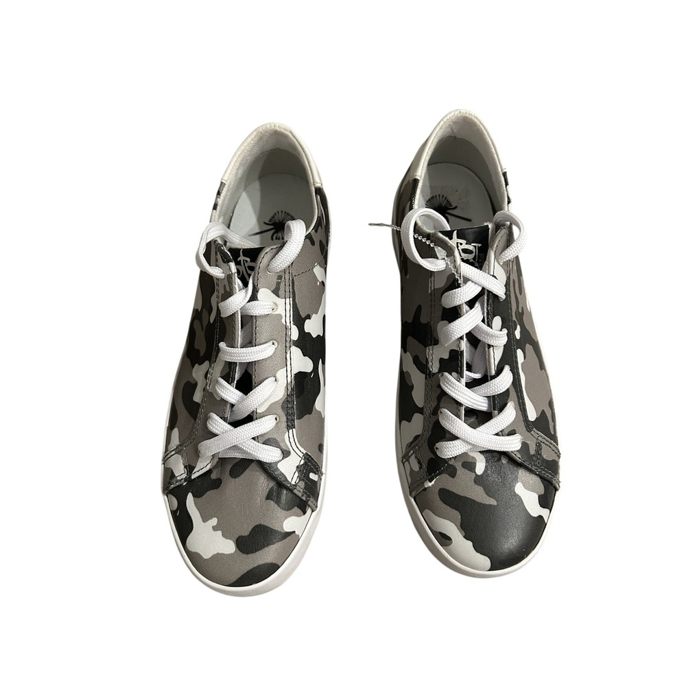 OTBT Court Casual Sneakers Womens 6.0M Grey Camo NWT Leather Low Top Lace Up - Picture 5 of 7